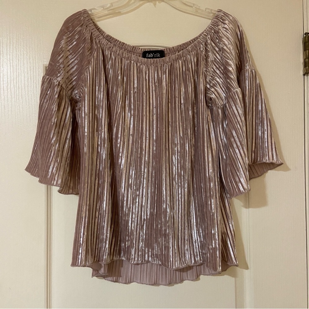 Fab'rik Shimmering Blush Pleated Blouse